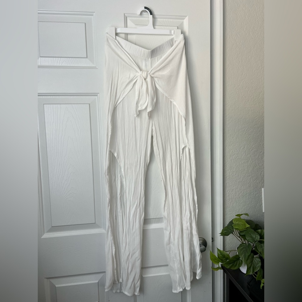 White Swim Cover Up Pants